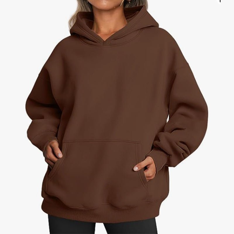 Women's Hoodie Soft Fleece Dropped Shoulder Cozy - Image 3