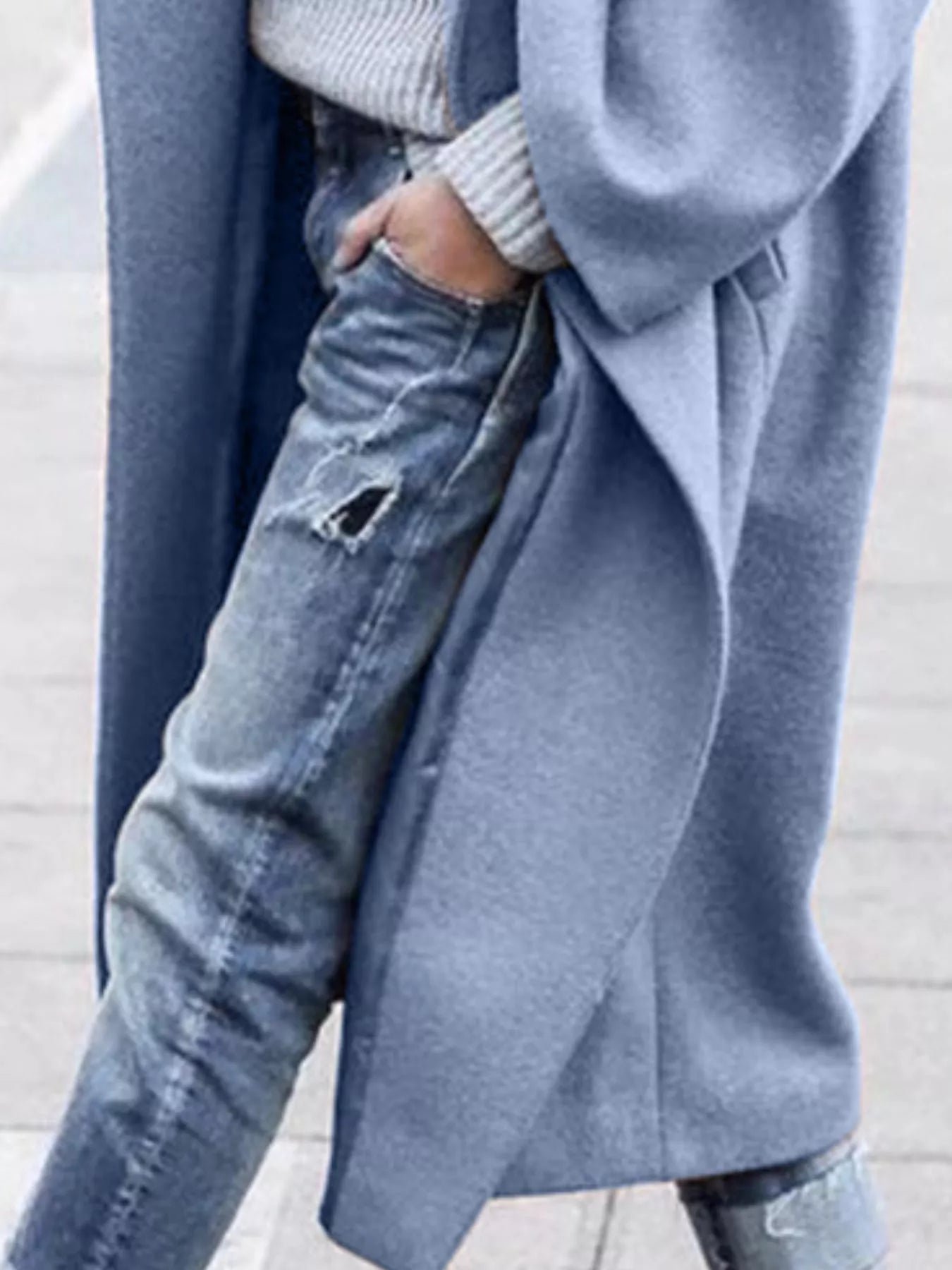Women's Trench Coat - Relaxed Fit Full-Length Collared Style - Image 11