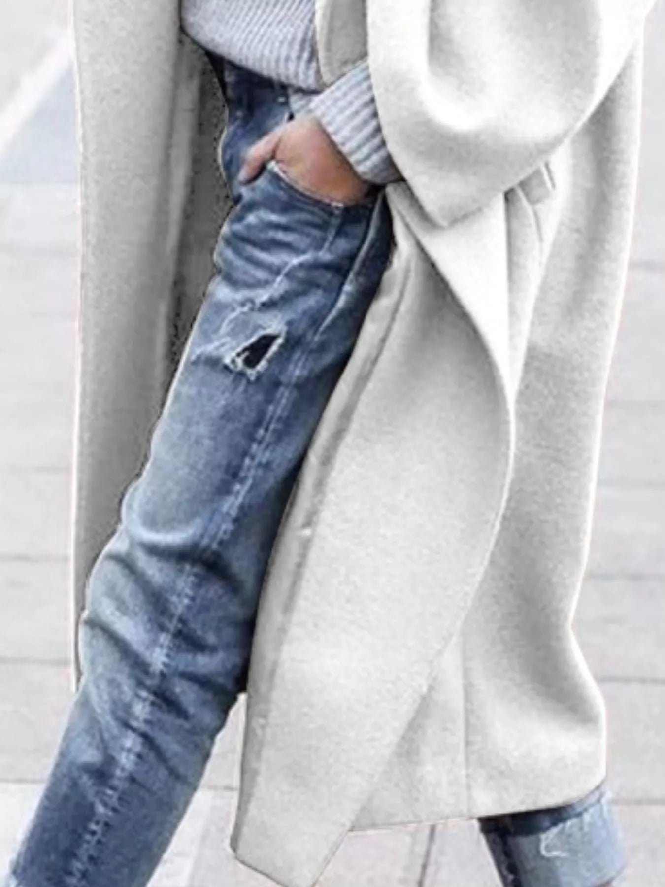 Women's Trench Coat - Relaxed Fit Full-Length Collared Style - Image 13