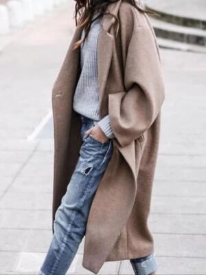 Women's Trench Coat - Relaxed Fit Full-Length Collared Style