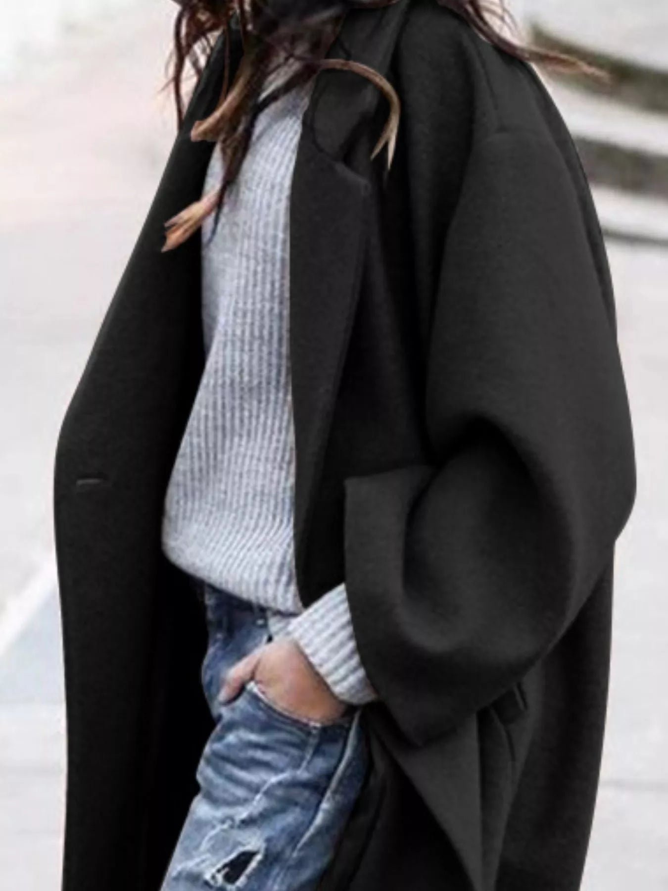 Women's Trench Coat - Relaxed Fit Full-Length Collared Style - Image 8
