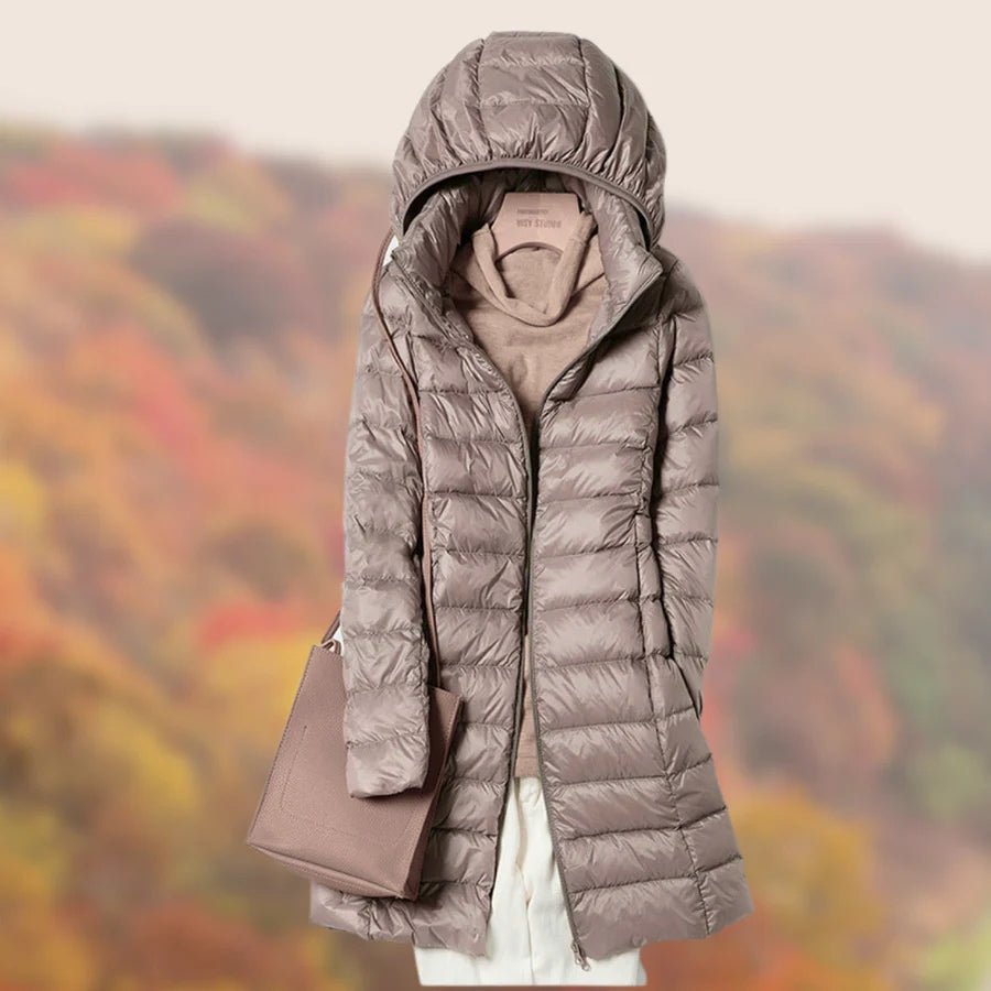 Ladies Longline Hooded Puffer Coat for Winter - Image 3