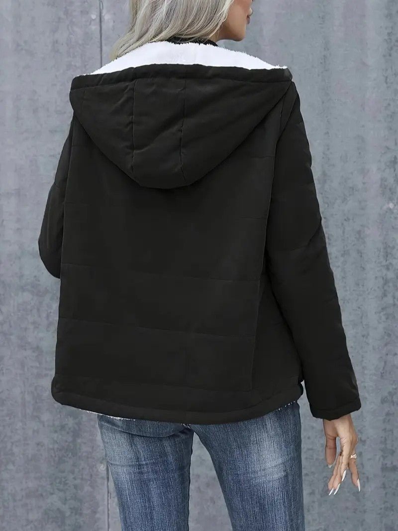 Ladies Insulated Winter Coat with Hood - Image 18