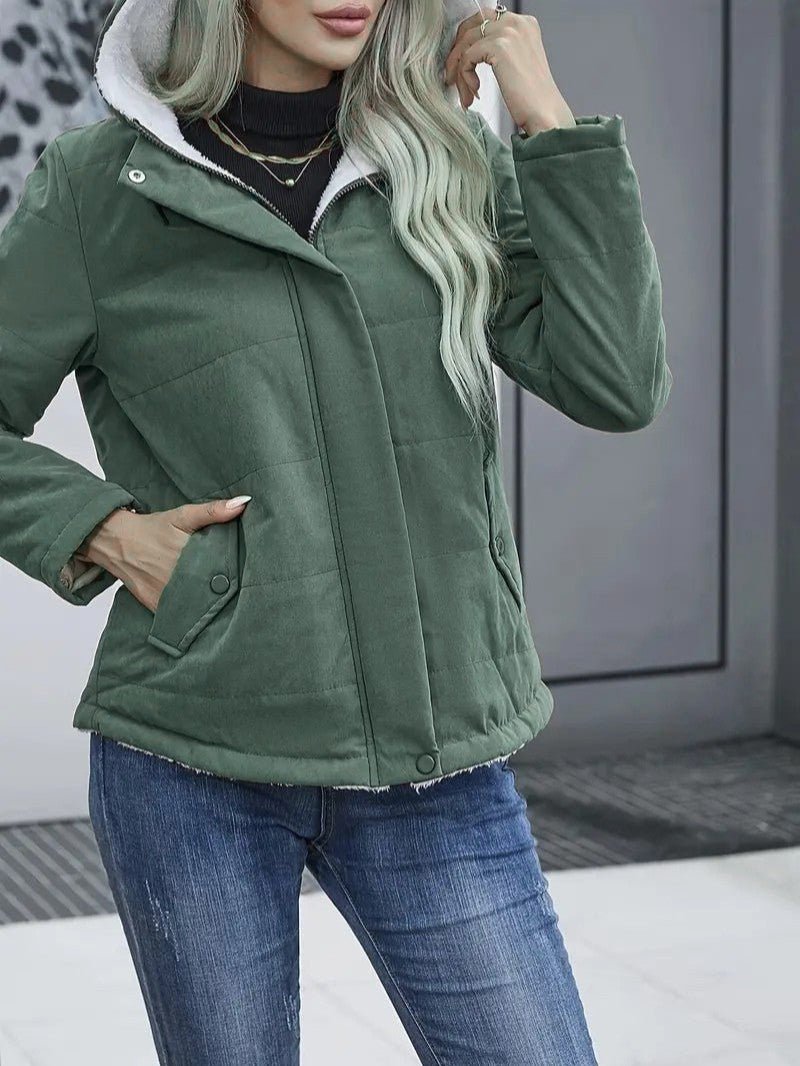 Ladies Insulated Winter Coat with Hood - Image 23