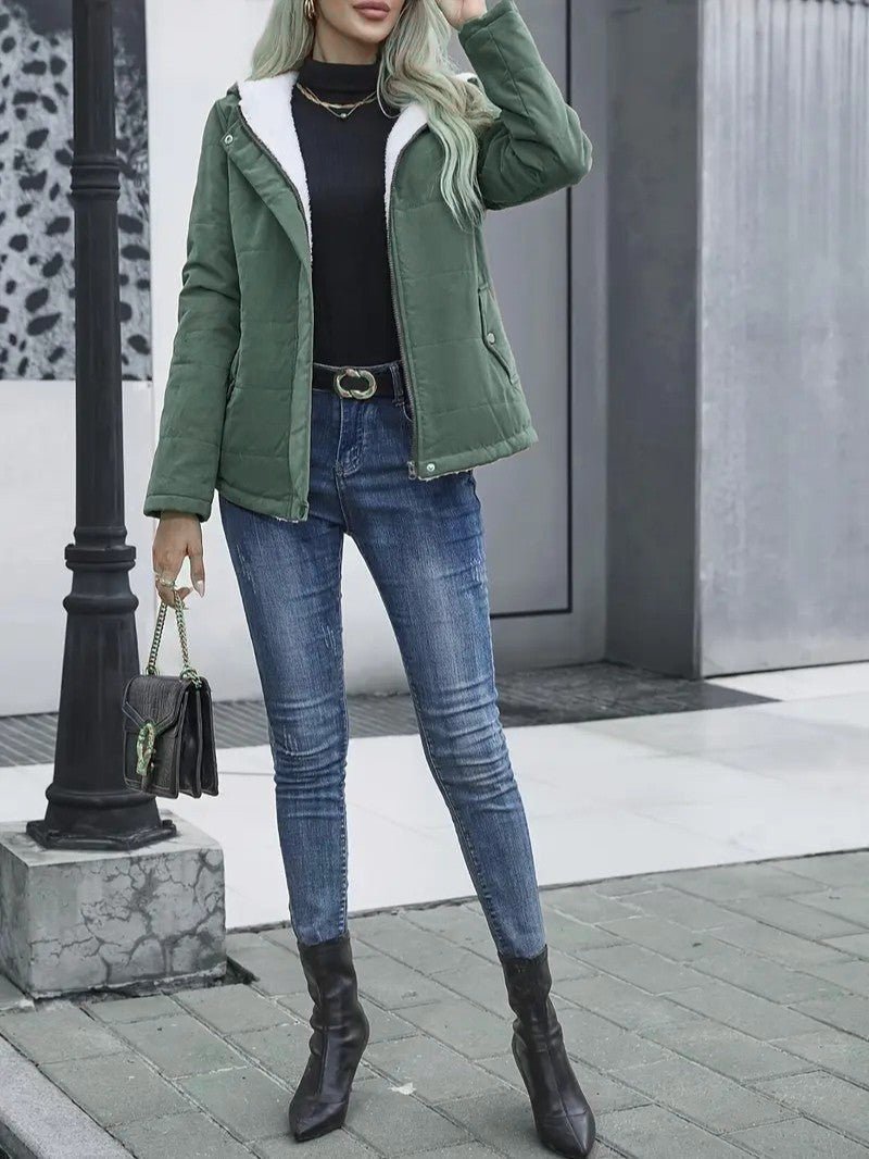 Ladies Insulated Winter Coat with Hood - Image 25