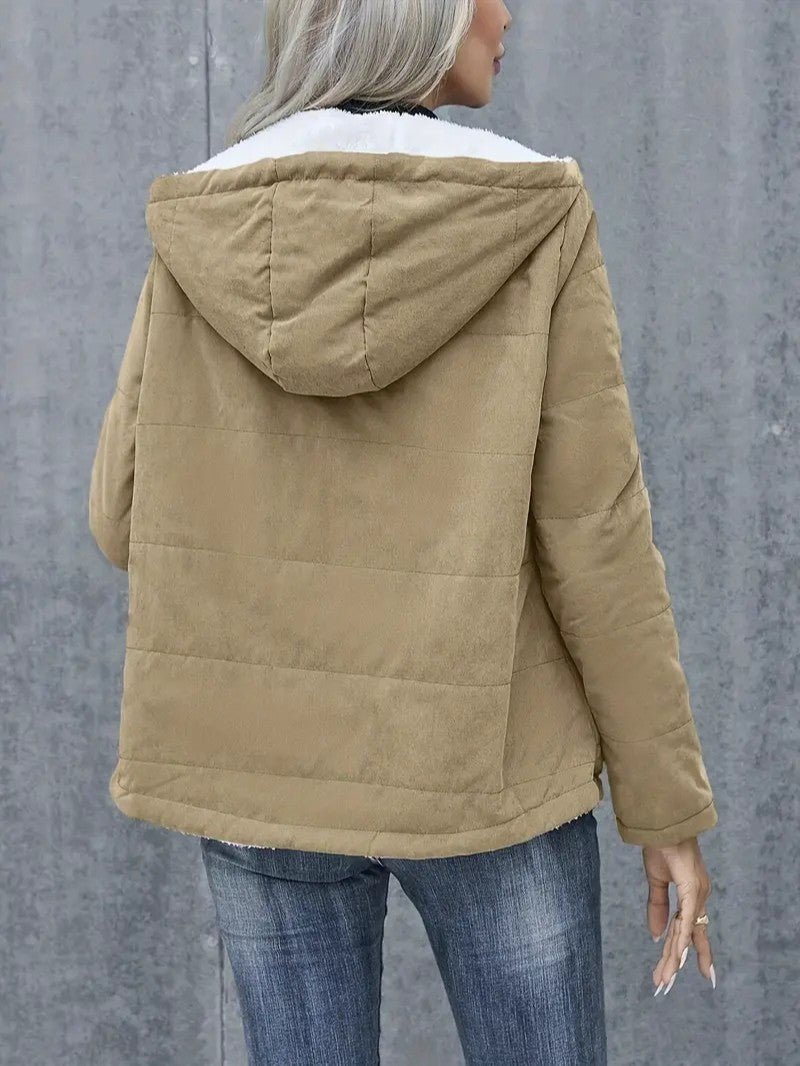 Ladies Insulated Winter Coat with Hood - Image 10