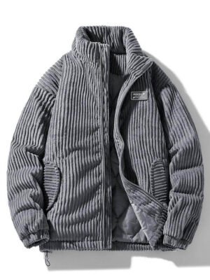 Men's Corduroy Jacket Quilted Lining Full-Zip