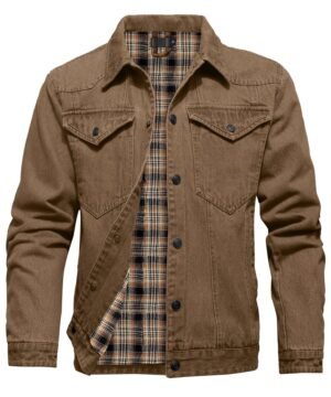 Men's Denim Jacket Durable Dual Pockets