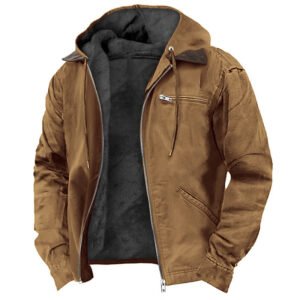 Men's Fleece Lined Canvas Jacket – Warm Outdoor Style