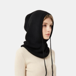 Women's Warm Cashmere Beanie with Drawstring Hood