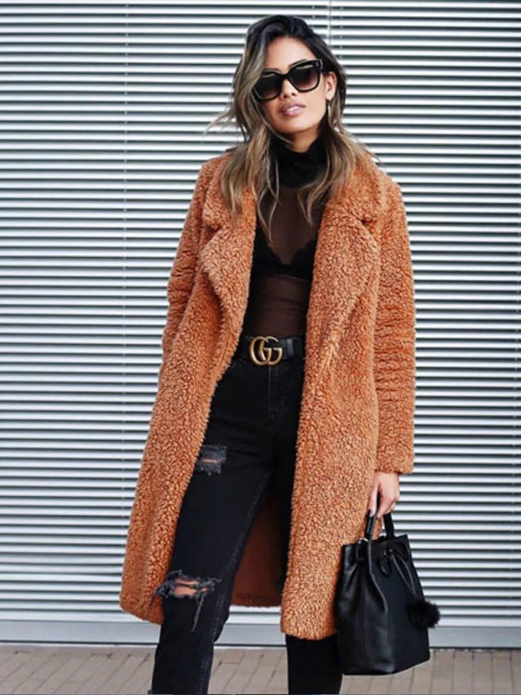 Soft Fluffy Women's Winter Coat – Cozy Long Teddy Jacket - Image 12