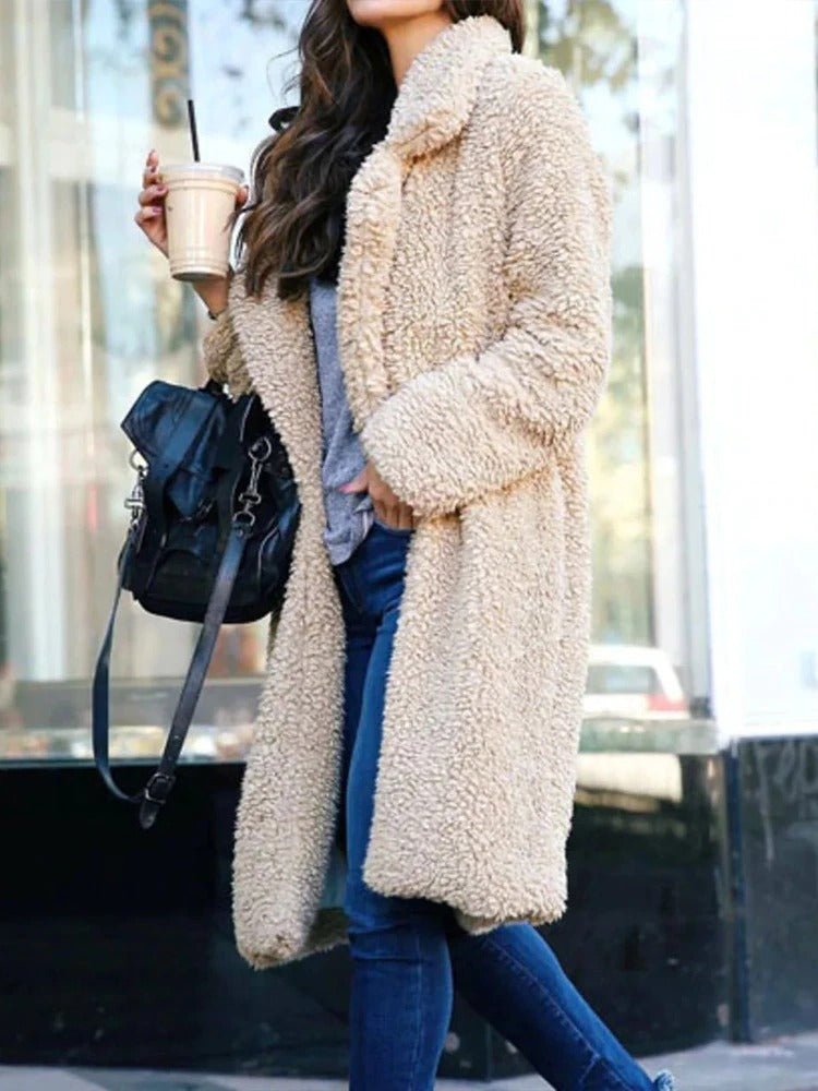 Soft Fluffy Women's Winter Coat – Cozy Long Teddy Jacket - Image 7