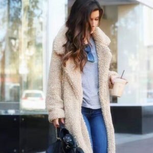 Soft Fluffy Women's Winter Coat – Cozy Long Teddy Jacket