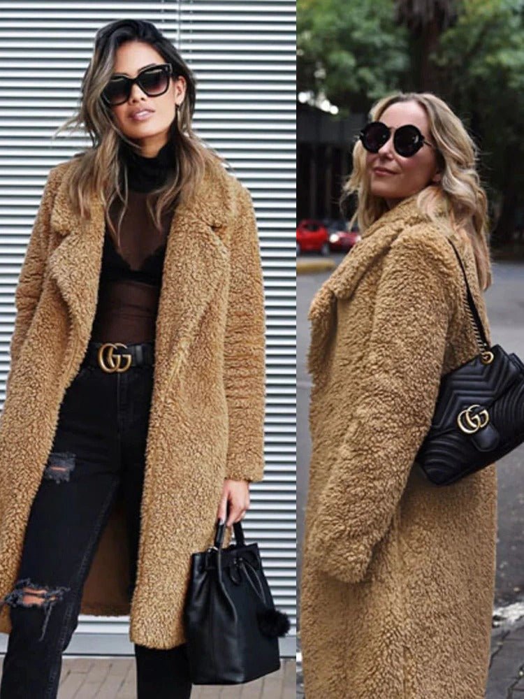 Soft Fluffy Women's Winter Coat – Cozy Long Teddy Jacket - Image 11