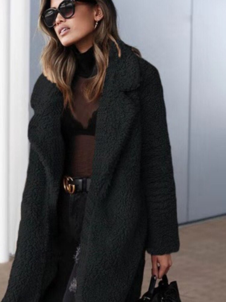 Soft Fluffy Women's Winter Coat – Cozy Long Teddy Jacket - Image 2