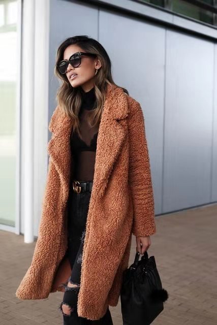 Soft Fluffy Women's Winter Coat – Cozy Long Teddy Jacket - Image 5