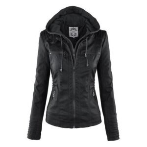 Women's Faux Leather Suede Biker Coat