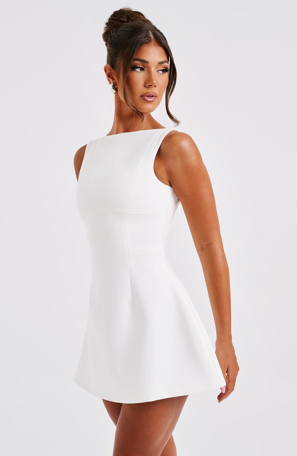 Women's Mini Dress - Premium Crepe Bubble Skirt - Image 4