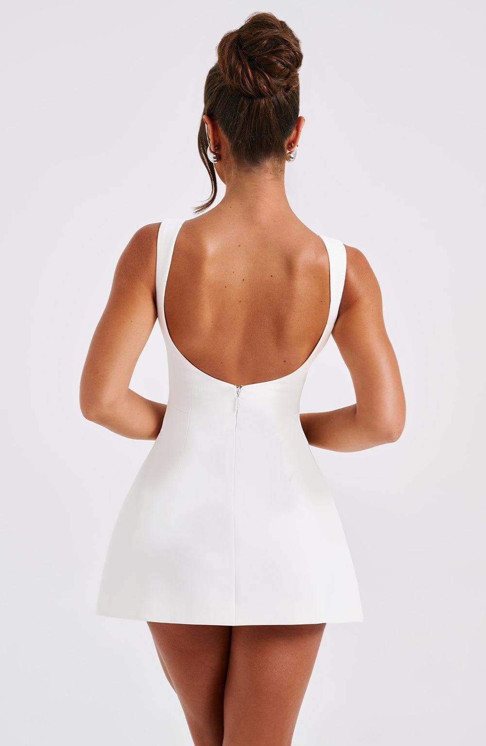 Women's Mini Dress - Premium Crepe Bubble Skirt - Image 2