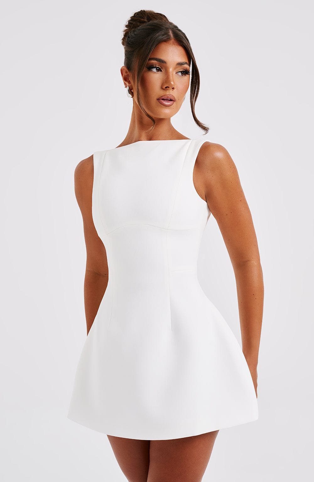 Women's Mini Dress - Premium Crepe Bubble Skirt - Image 6