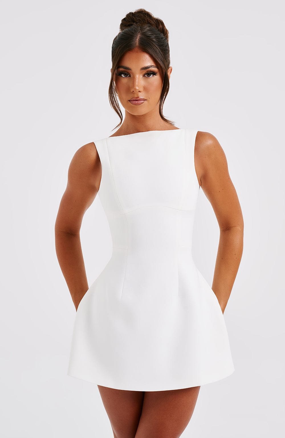 Women's Mini Dress - Premium Crepe Bubble Skirt - Image 8