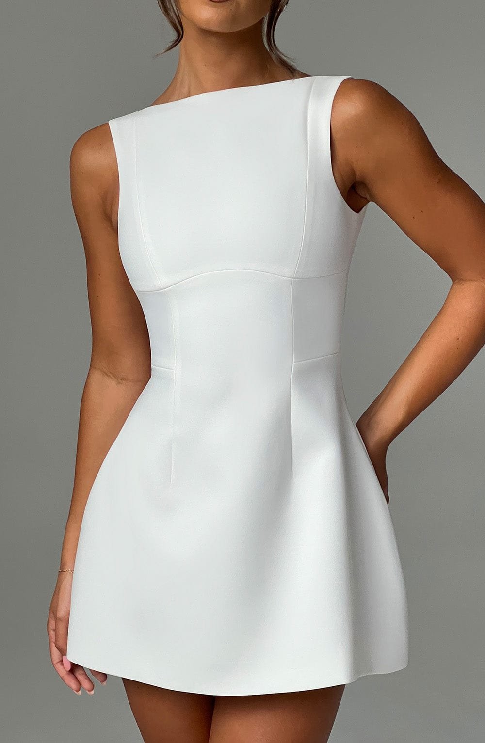 Women's Mini Dress - Premium Crepe Bubble Skirt - Image 9