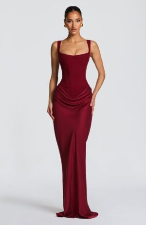Women's Dress with Lace-Up Back & Boned Bodice