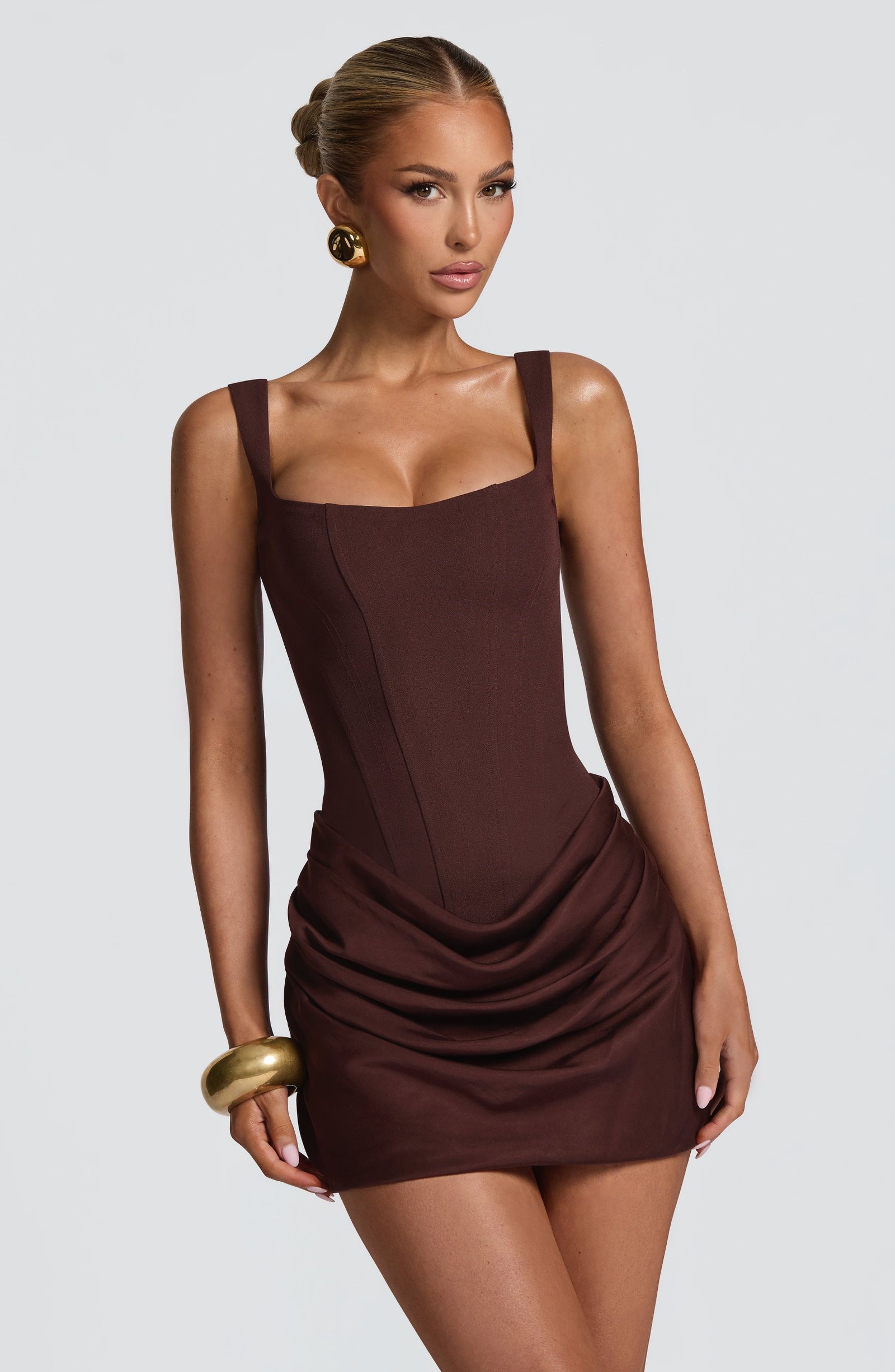 Women's Mini Dress, Boned Bodice, Lace-Up Back - Image 4