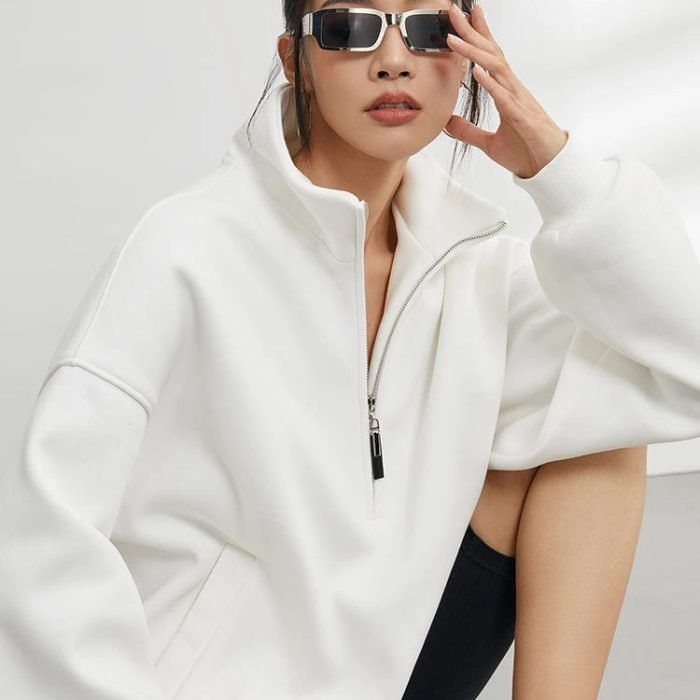 Casual_Women_s_Half_Zip_Hoodie_-_Oversized_Long_Sleeve_Pullover_Sweatshirt_in_Solid_Color_0