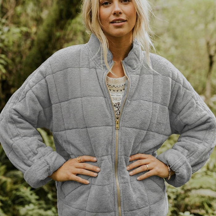 Womens-Quilted-Jacket-Zip-Front-Casual-Style-4