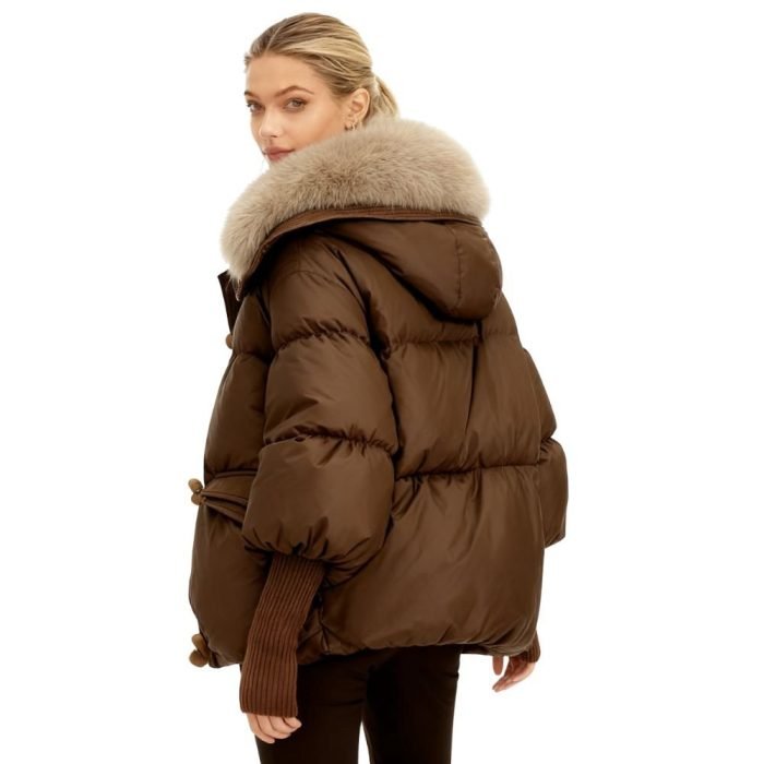 kouvr-brown-fur-collar-puffer-jacket-Side-View